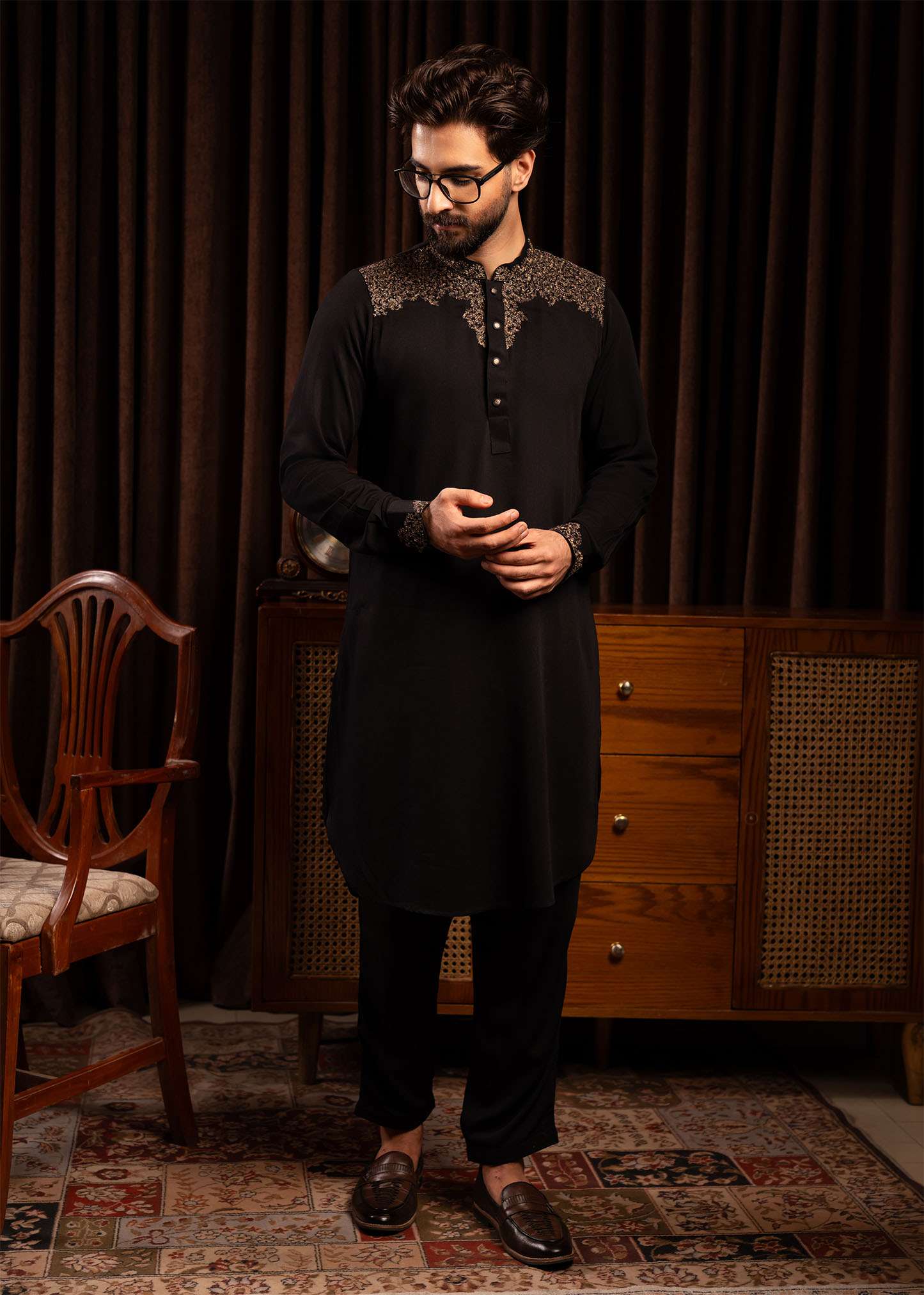Men’s Signature Kabli Set- BLACK 4