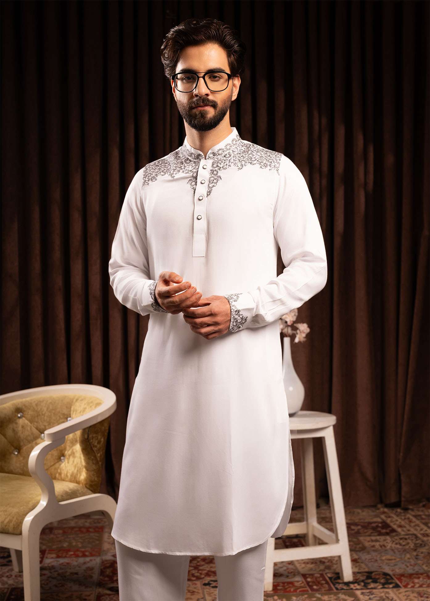 Men’s Signature Kabli Set- WHITE 6